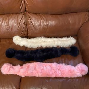 Rabbit fur scarfs